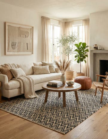 5' x 8' 2 Hand Knotted Moroccan Wool Rug