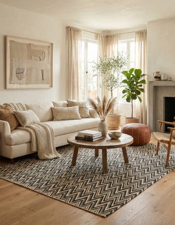 5' x 8' 2 Hand Knotted Moroccan Wool Rug