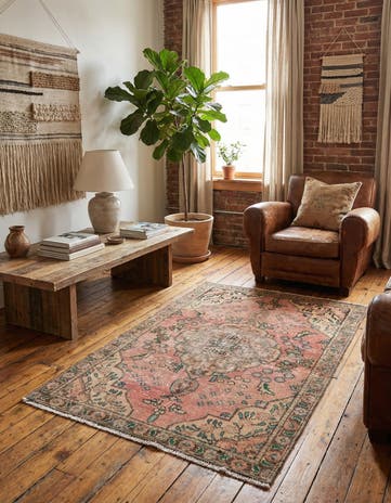 3' x 4' 9 Hand Knotted Ultra Vintage Persian Wool Rug