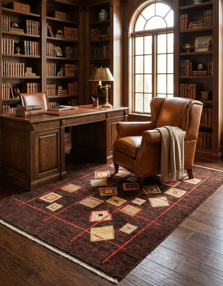 Detail image of 5' 1 x 7' 3 Hand Knotted Modern Ziegler Wool Rug