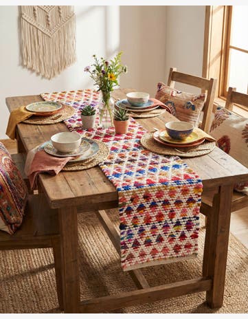1' 2 x 5' 1 Hand Woven Braided Chindi Table Runner Rug