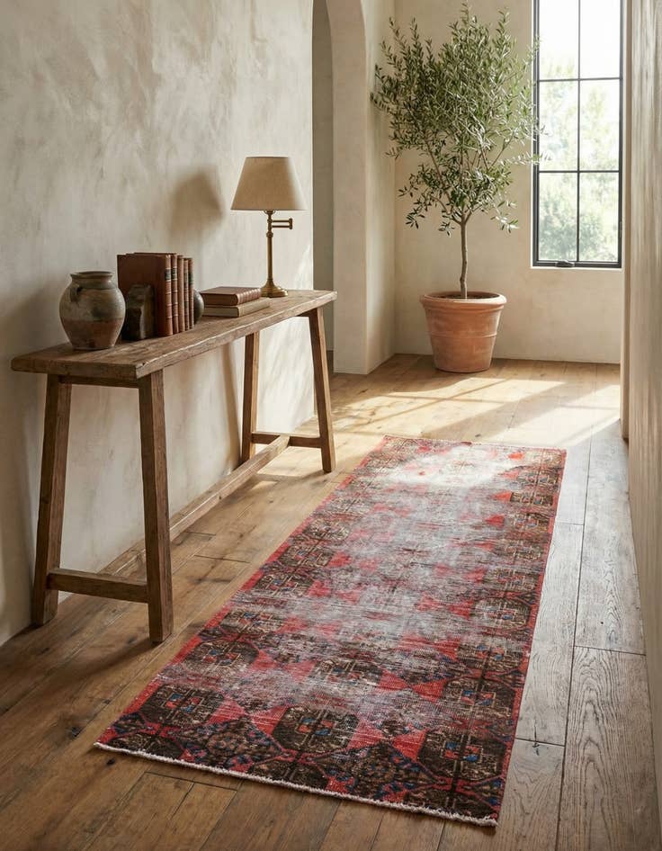 Detail image of 2' 7 x 6' 4  Hand Knotted Ultra Vintage Persian Wool Runner Rug