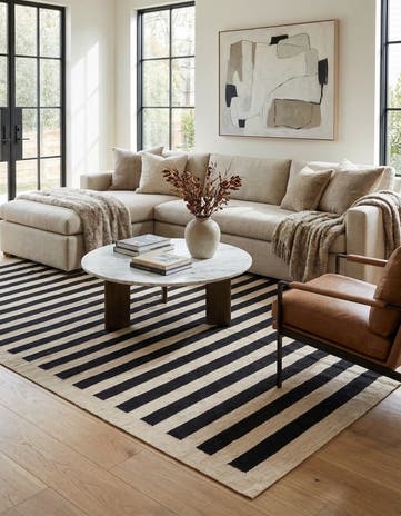 6' 10 x 9' 9 Hand Woven Kilim Modern Wool Rug