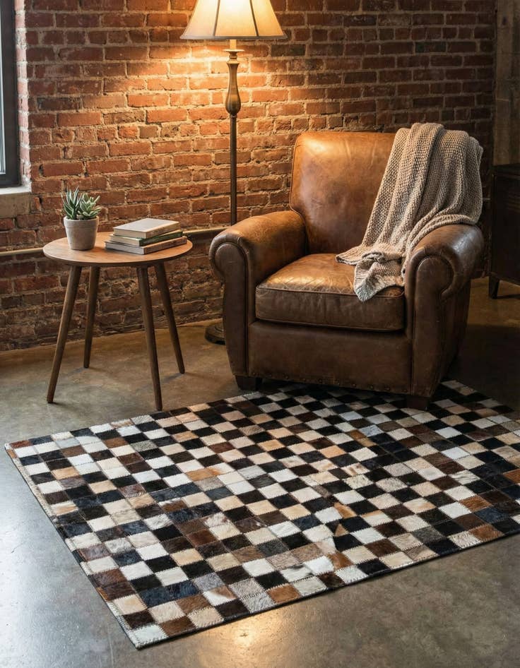 Detail image of  2' x 3' Cowhide Leather Rug