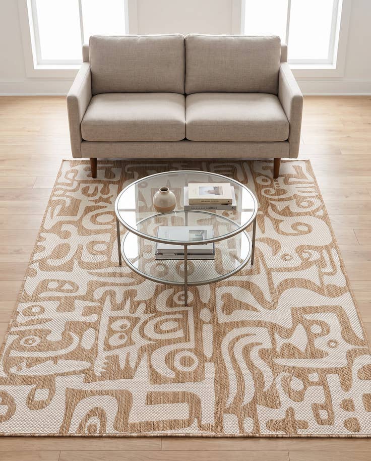 Detail image of 5' 3 x 7' Easy-Clean Modern Indoor / Outdoor Rug