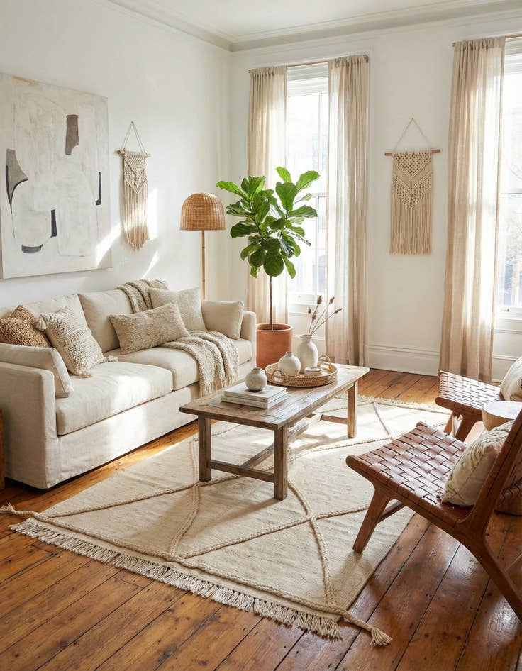 Detail image of  3' 5 x 4' 11  Hand Knotted Moroccan Wool Rug