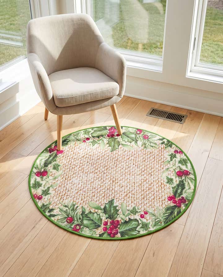 3' 3 x 3' 3 Easy-Clean Jill Zarin Caribbean Indoor / Outdoor Round Rug