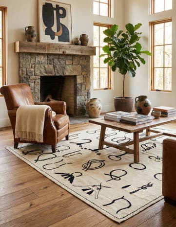 5' 1 x 6' 2 Hand Woven Kilim Suzani Wool Rug