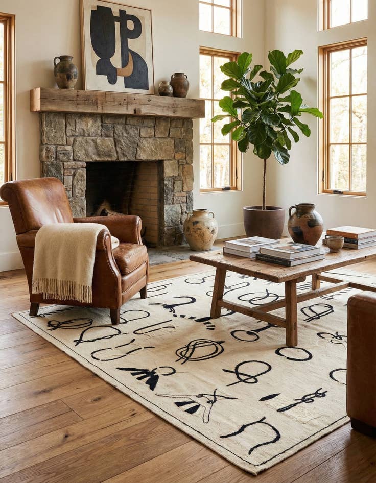 Detail image of  5' 1 x 6' 2  Hand Woven Kilim Suzani Wool Rug