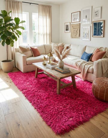 4' 5 x 6' 8 Hand Knotted Moroccan Wool Rug