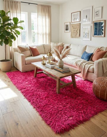 4' 5 x 6' 8 Hand Knotted Moroccan Wool Rug