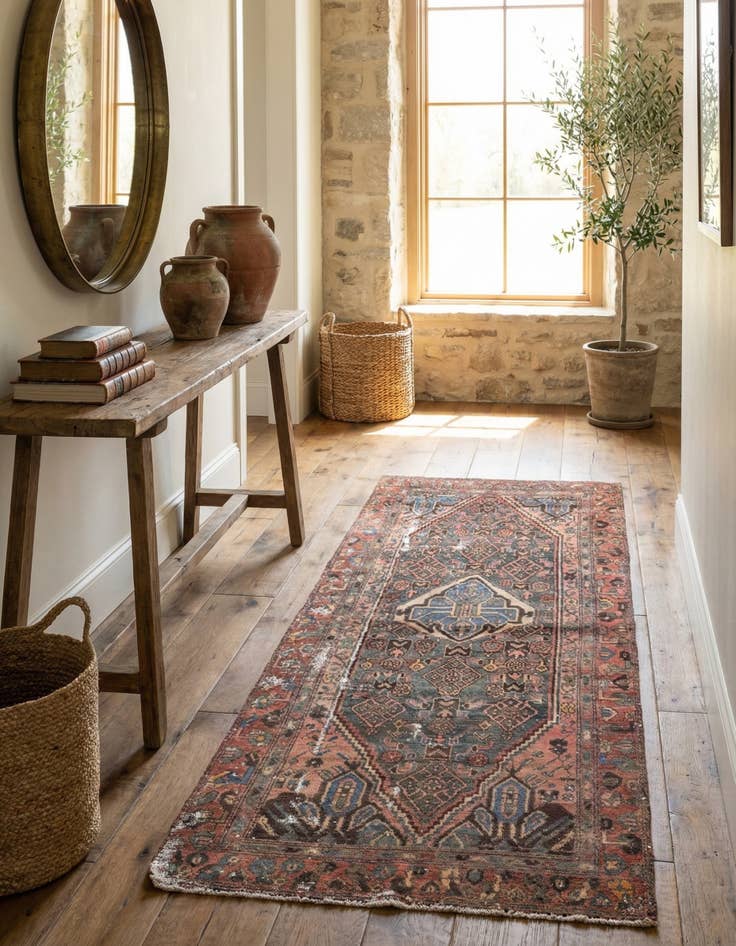 Detail image of 3' 1 x 6' 3  Hand Knotted Ultra Vintage Persian Wool Runner Rug