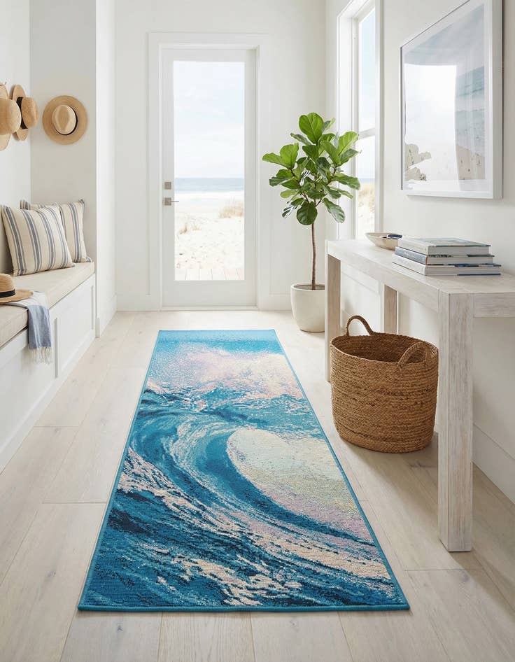 Detail image of 2' x 5' 1  Washable Modern Indoor / Outdoor Runner Rug