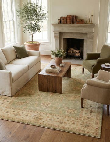 5' 7 x 7' 10 Hand Knotted Peshawar Ziegler Rug