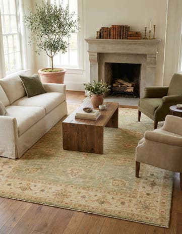 5' 7 x 7' 10 Hand Knotted Peshawar Ziegler Rug