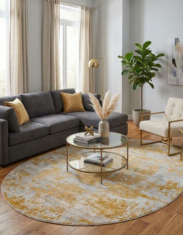 Yellow Finsbury Oval Rug