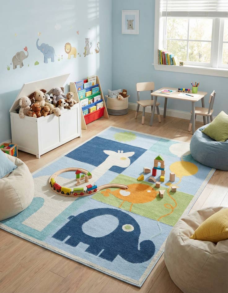 Detail image of 5' 3 x 7' 7  Washable  Indoor / Outdoor Rug