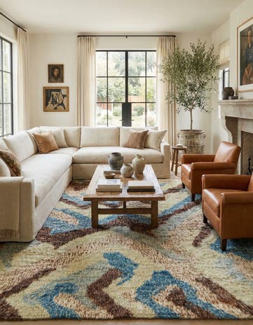 6' 7 x 8' 10 Hand Knotted Darya Wool Rug