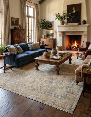 9' 5 x 12' 10 Hand Knotted Ultra Vintage Persian Wool Rug