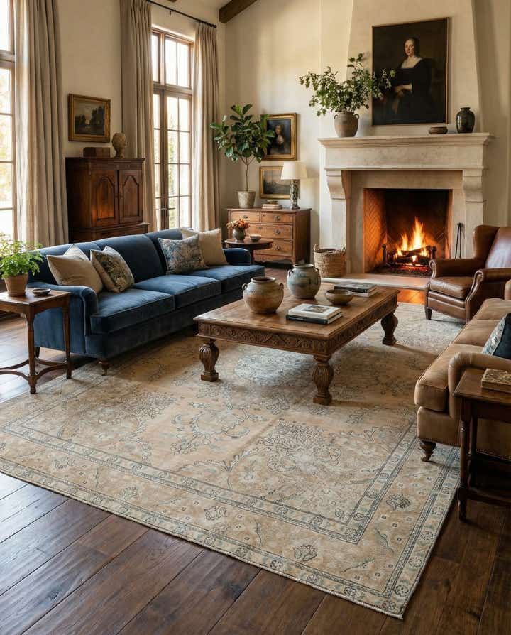 9' 5 x 12' 10 Hand Knotted Ultra Vintage Persian Wool Rug