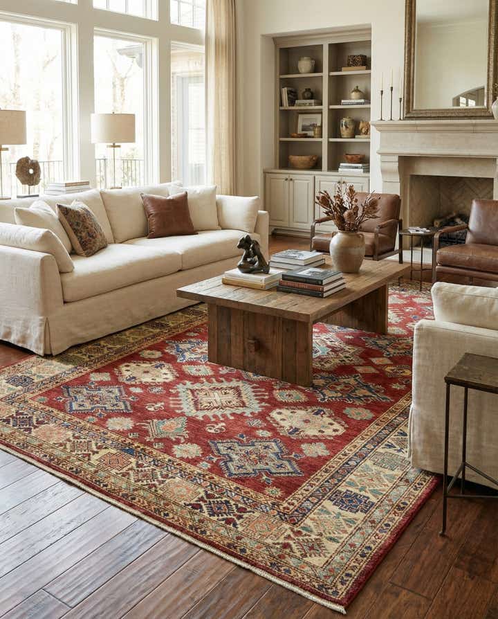 7' 1 x 9' 9 Hand Knotted Kazak Rug