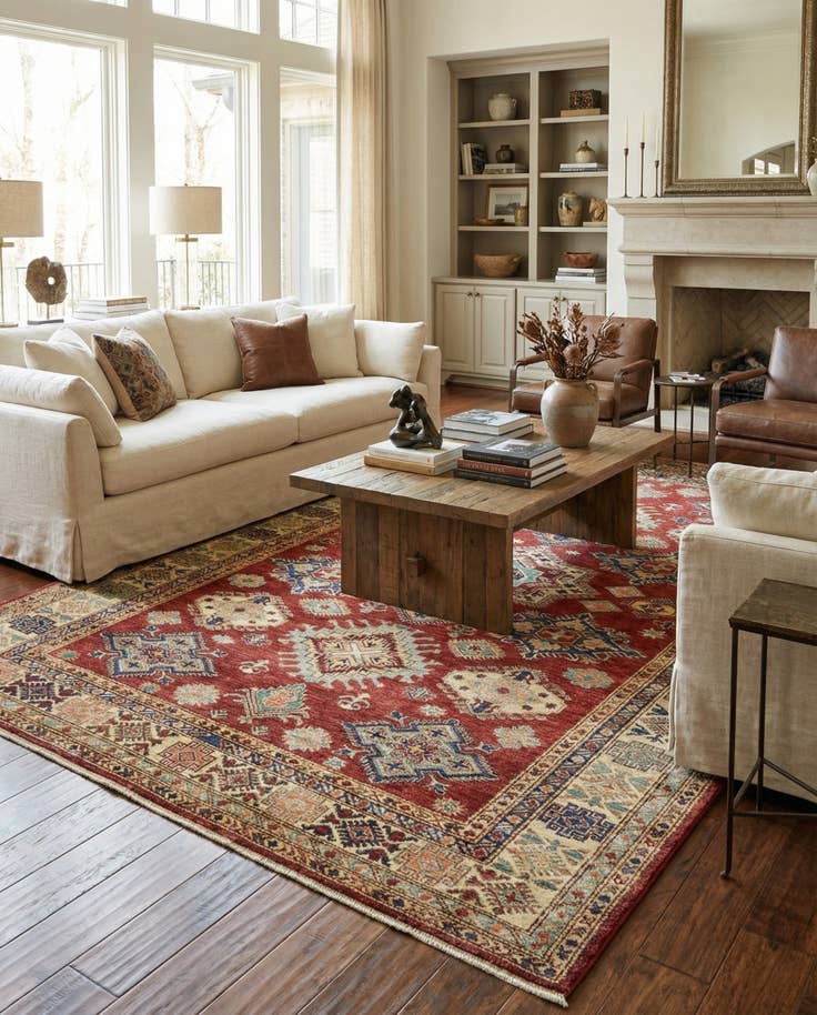 Detail image of 7' 1 x 9' 9 Hand Knotted Kazak Rug