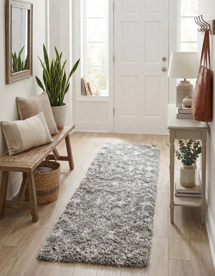 Detail image of  2' x 5' Moroccan Trellis Shag Runner Rug