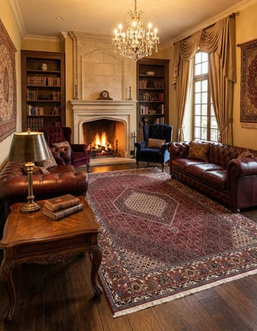 6' 9 x 9' 6 Hand Knotted Bidjar Persian Wool Rug