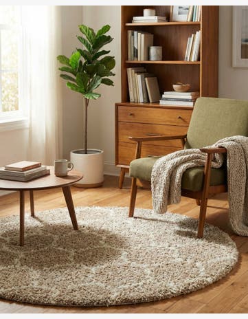 7' 10 x 7' 10 Trellis Shag Round Rug