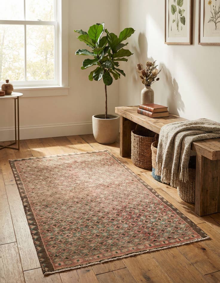 Detail image of  3' x 4' 5  Hand Knotted Ultra Vintage Persian Wool Rug