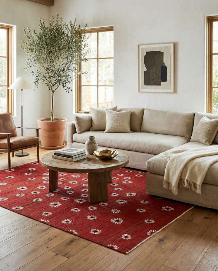 7' 3 x 9' 9 Hand Woven Kilim Modern Rug