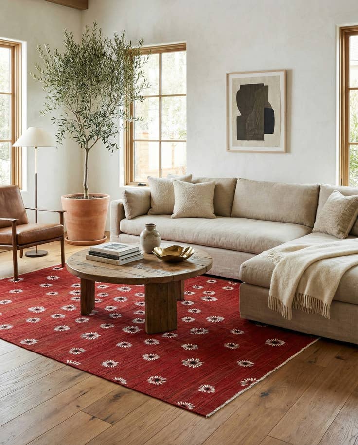 Detail image of 7' 3 x 9' 9 Hand Woven Kilim Modern Rug