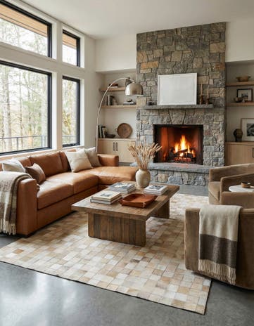 5' x 8' Cowhide Leather Rug