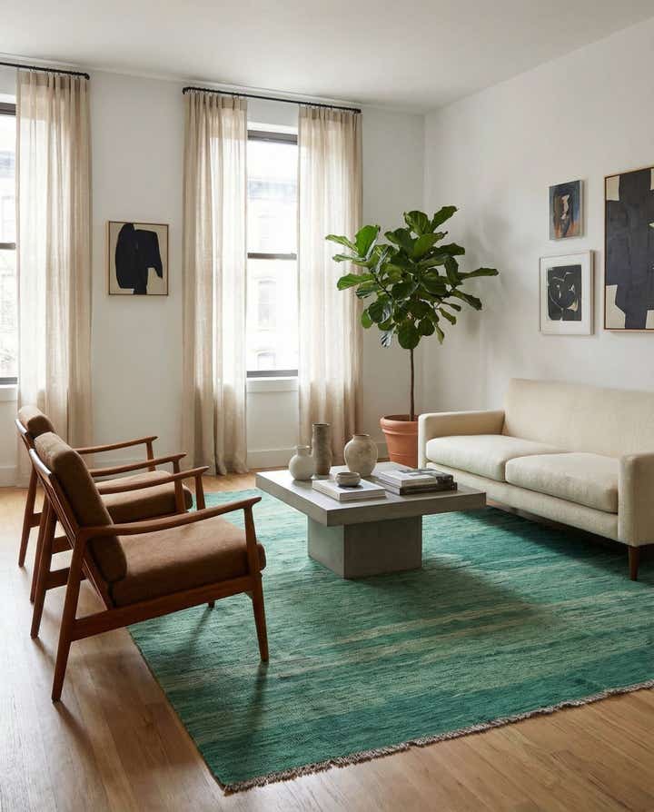 5' 8 x 7' 9 Hand Woven Kilim Modern Wool Rug