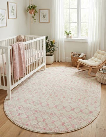 4' x 6' Moroccan Trellis Oval Rug