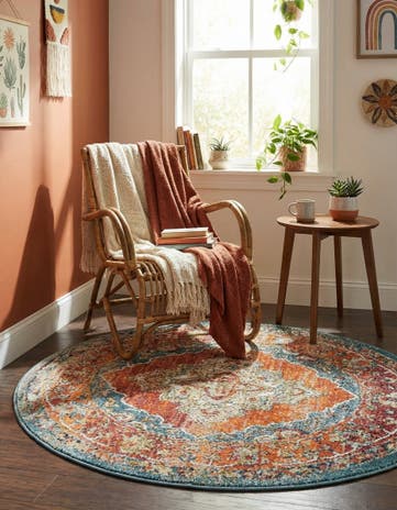 Rust Red Isabella Round Rug