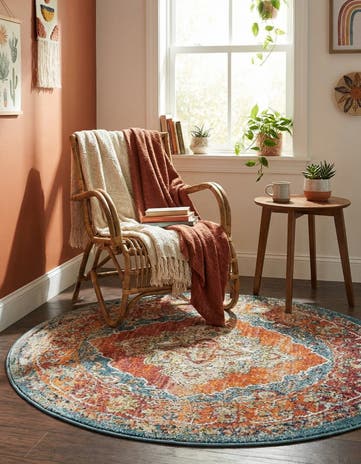 Rust Red Isabella Round Rug