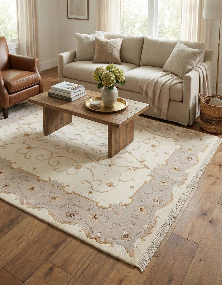 Detail image of  5' 1 x 6' 6  Hand Knotted Darya Wool Rug