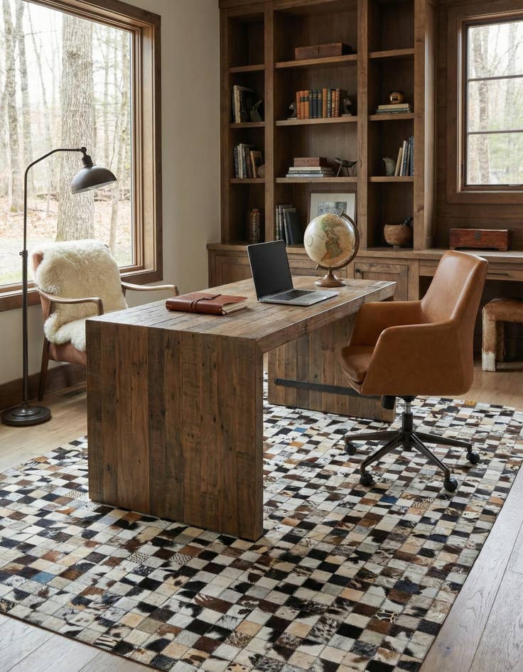 Detail image of  5' x 8' Cowhide Leather Rug