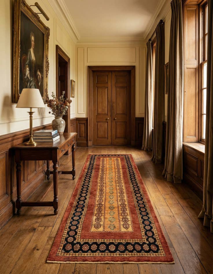 Detail image of 2' 10 x 9' 7 Luribaft Wool Runner Rug