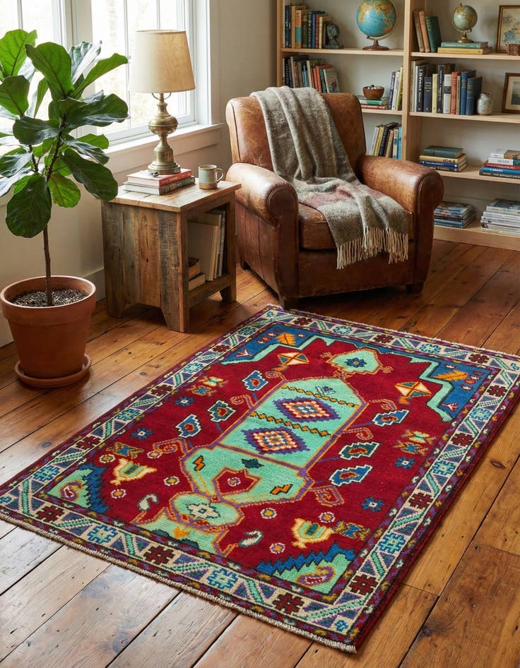 Detail image of 3' 3 x 4' 9  Hand Knotted Balouch Wool Rug