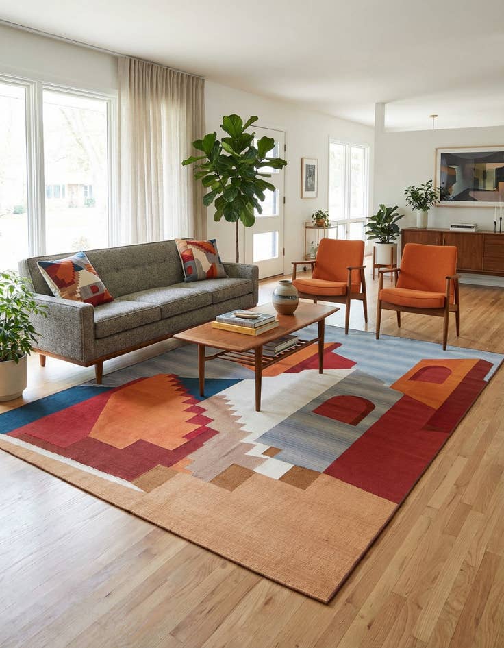 Detail image of 6' x 9' Easy-Clean Modern Indoor / Outdoor Rug