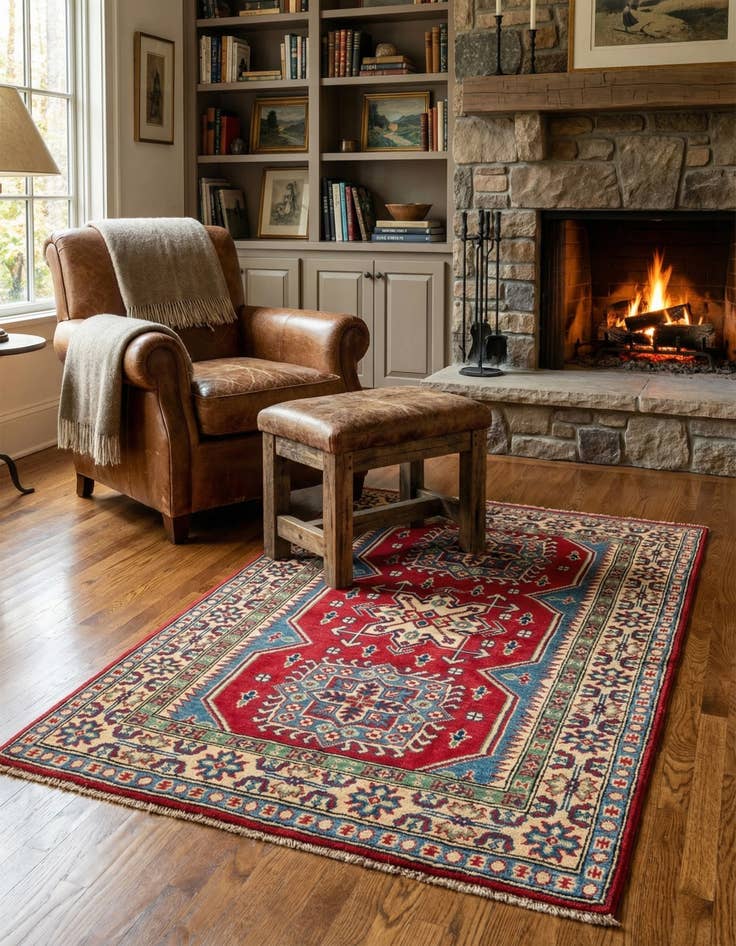 Detail image of 3' 3 x 5' 1  Hand Knotted Kazak Rug