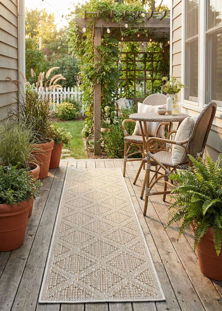 2' x 8' Easy-Clean Trellis Indoor / Outdoor Runner Rug