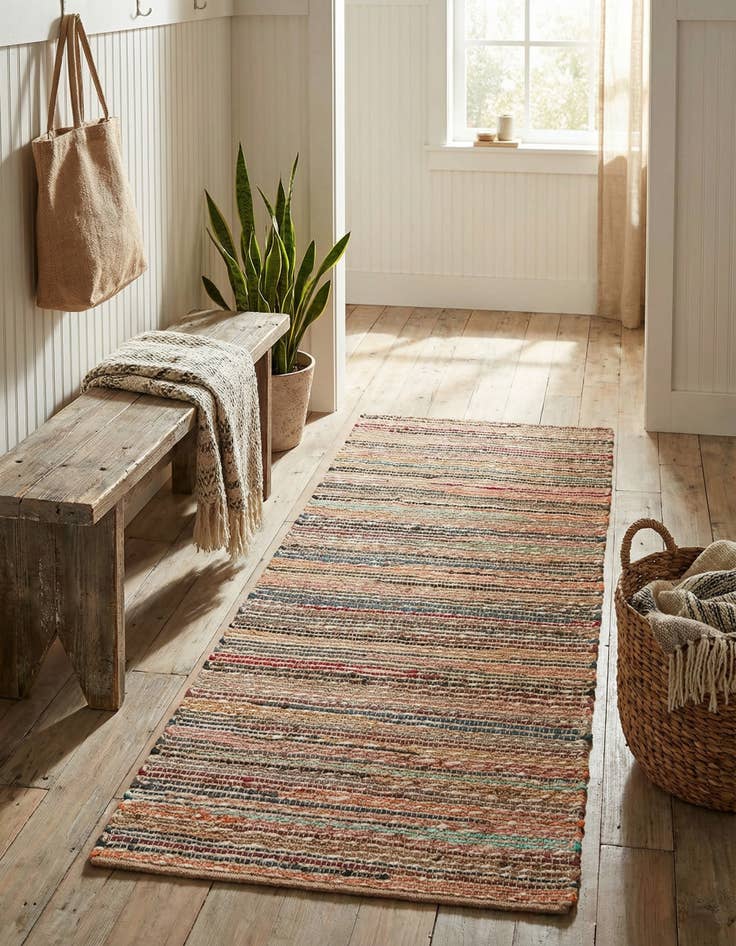 Detail image of  2' x 5' 1  Hand Woven Chunky Jute Runner Rug