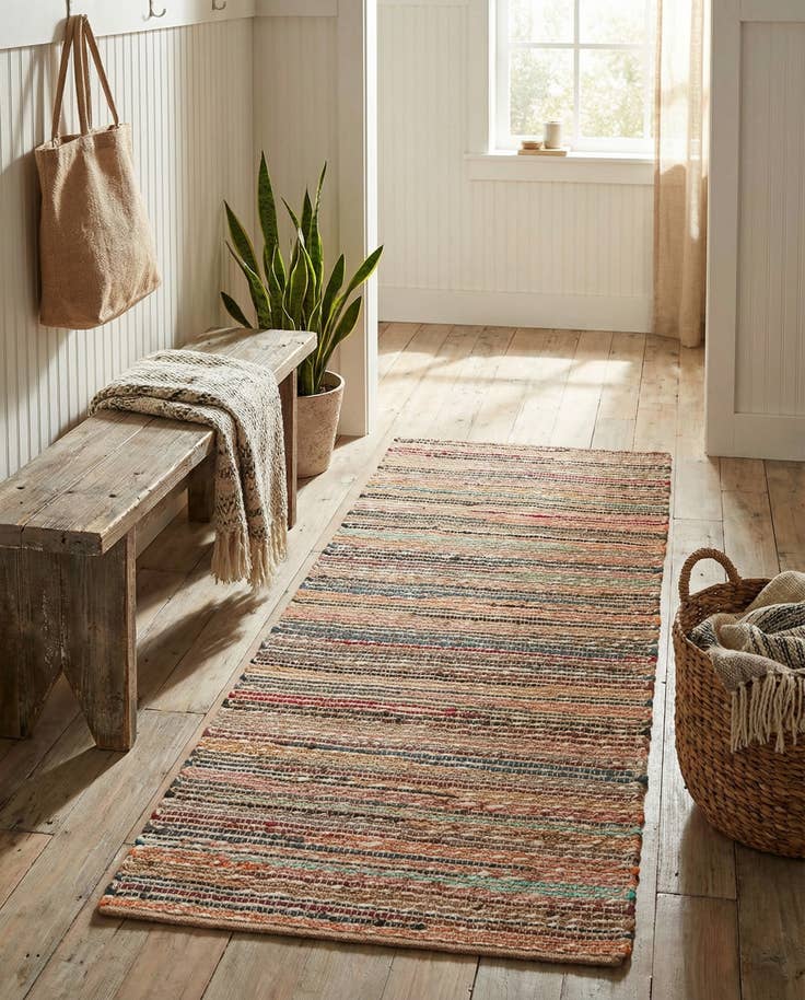 Detail image of 2' x 5' 1 Hand Woven Chunky Jute Runner Rug