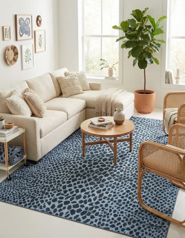 Navy Blue Kamala Washable Rug