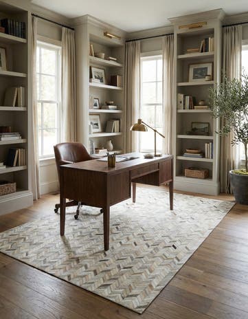 5' x 8' Cowhide Leather Rug