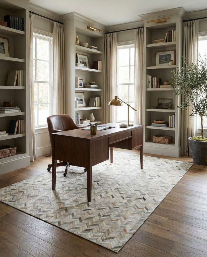 5' x 8' Cowhide Leather Rug