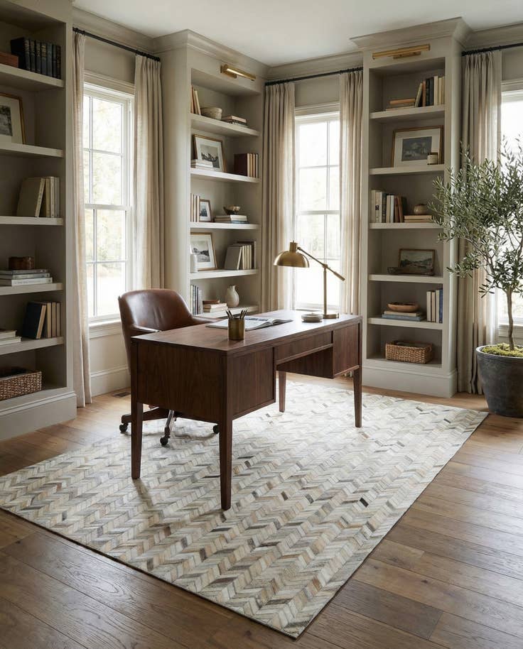 Detail image of 5' x 8' Cowhide Leather Rug